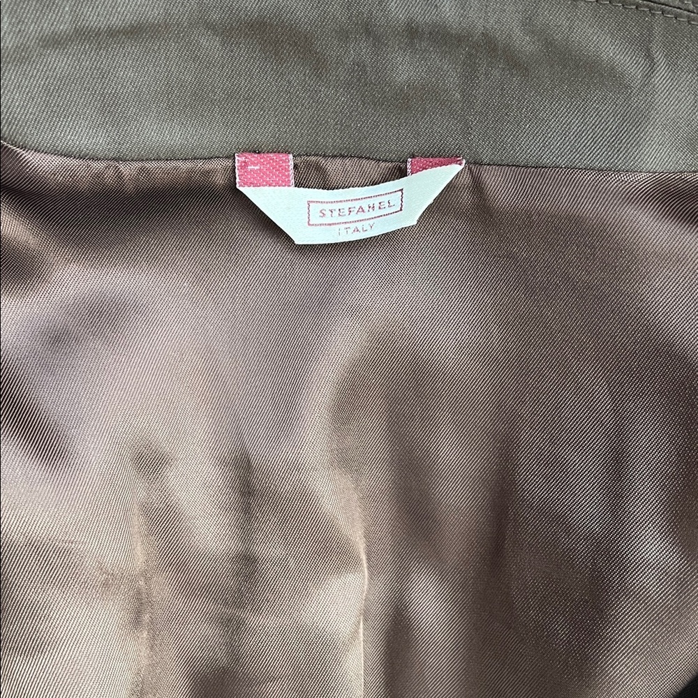 Sleek nylon cotton moto jacket brown large by Stefanel Italy - Picture 6 of 11
